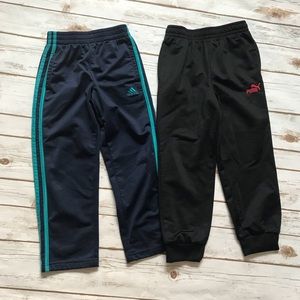 ADIDAS PUMA Athletic Pants Black Blue Size 6